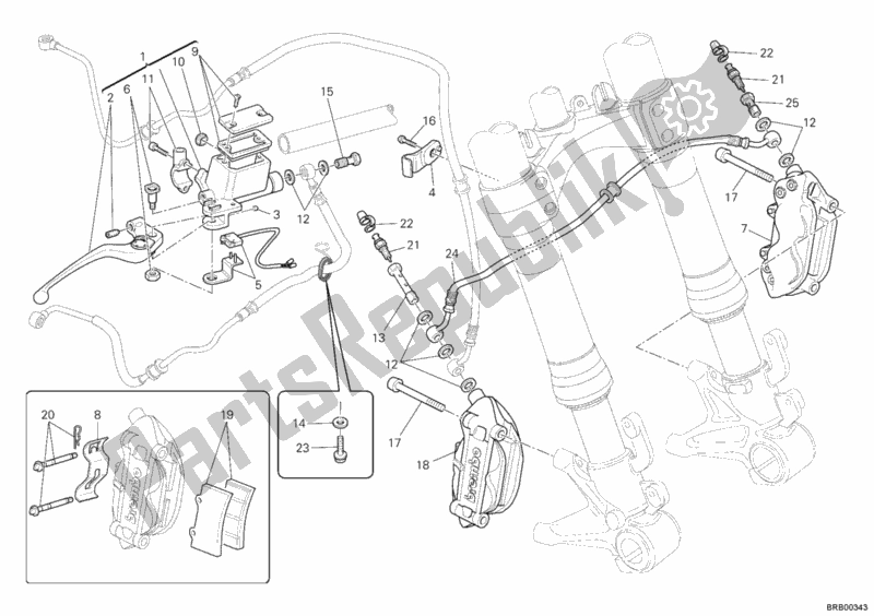 Tutte le parti per il Sistema Frenante Anteriore del Ducati Monster 696 ABS USA 2012